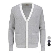 ZIOZIA 男款棉質鉤針棉V領開襟衫 AEF1EC1101