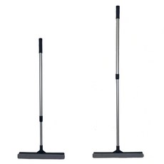 EDISH 伸縮柄玻璃清潔兩用刮刀組 25 x 95cm 輕鬆清潔高處玻璃, 黑色, 1組