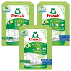 Frosch 德國小綠蛙 綠檸檬多合一洗碗機用洗碗錠 50入, 900g, 3個