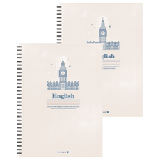 morning glory 450 精裝英文線圈筆記本 16開, 款式隨機, 2本