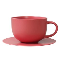 BOWLBOWL Home Party系列 馬克杯+杯盤 Set 450ml 耐熱100°C 韓國製造, 玫瑰粉色, 1組