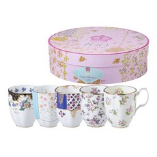 ROYAL ALBERT 100週年上半年馬克杯5人組 0.4L + 禮物盒, 混合顏色, 1套