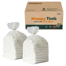 해피타임 덕용 물티슈 헤링본타입, 100g, 100매, 4개