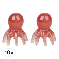 ADUNE 章魚頭皮刮痧頭部指壓按摩器, 10個, 紅色