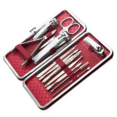 오와이규 가정용 손톱깎이 12종 세트, 대추레드, 1세트