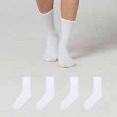 Actifit 日常無縫運動輕量中筒襪4雙組, 1套, 白色, 白色, 白色, 白色