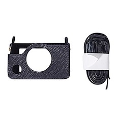 拍立得 mini Evo 真皮復古相機包 附背帶 黑色, 1個, 單一商品