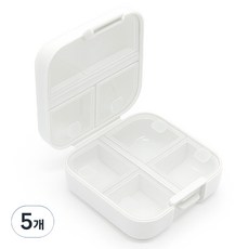 비오르 영양제 소분 미니 약통 화이트 7.8 x 7.8 x 3.5 cm, 5개