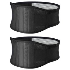 電氣石腰部支撐帶 黑色, 2個