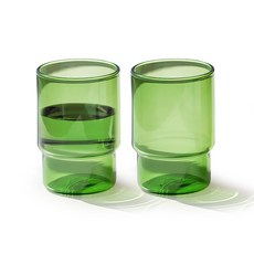 Reborn.J Flora耐熱玻璃杯 260ml, 2個, 綠色
