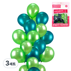 PARTYSHOW 派對裝飾氣球 2款 x 10入組, 珠光翡翠綠, 珠光淺綠色, 3套