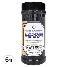 청화농산 볶음검정깨 100%, 200g, 6개