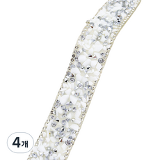 Misoroun 珠寶水鑽裝飾貼紙 2cm, 白色線條, 4個