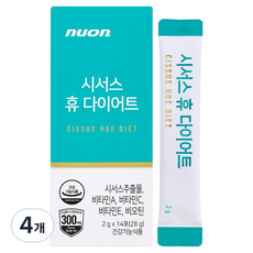 NUON 시서스 휴 다이어트 보조제 14p, 28g, 4개