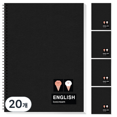 YOUNG ART 黑色英語彈簧筆記本, 20個, 瘀傷膏