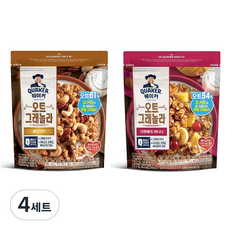 퀘이커 오트 그래놀라 골든 넛츠 200g + 크랜베리 바나나 200g 세트, 4세트