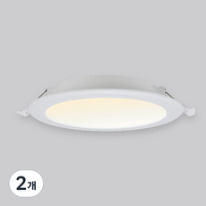 KDT LED 욕실 화장실 다운라이트 20W 150mm, 화이트 + 주백색, 2개