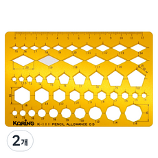 KORING 綜合小型繪圖模板尺 K-111, 2個, 單一顏色
