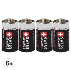 스위스어드밴스 망간 D형 건전지 R20, 2개입, 6개