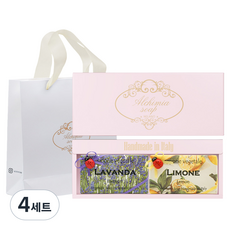 알카미아비누 비누 라벤다 200g + 리몬 200g + 선물상자 핑크 세트 + 쇼핑백, 4세트