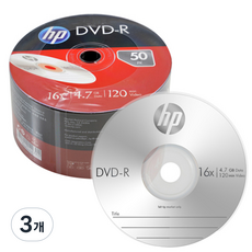 HP 공디스크 16x 4.7GB 50P 벌크 팩, DVD-R 16X, 3개