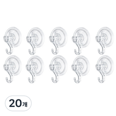 Apnalchangchang 免鑽孔吸盤式壁掛掛鉤, 20個, 單一顏色