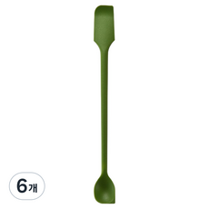 스택잇 실리콘 다용도 스푼 잼 버터 요거트 나이프, 그린, 6개