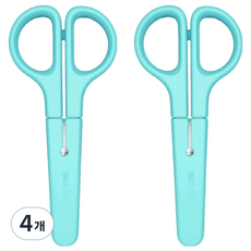 델리 심플 안전캡 가위 126mm 6021, 블루(6021_BL), 4개