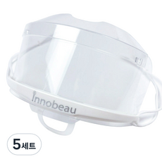 innobeau 위생 투명 마스크 본체 프레임 + 리필 필터 50p + 길이조절 귀 밴드 2p, 5세트