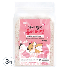 기화 마시멜로 소동물 페이퍼베딩 핑크믹스, 400g, 3개