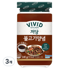 VIVID KITCHEN 低糖韓式烤肉醬, 3個, 240g