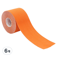 케이앤제이굿즈 탄성 근육테이프 오렌지 5cm x 5m, 6개, 1개입