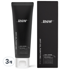 알엔더블유 옴므 오일 컨트롤 페이셜 클렌저 클렌징 폼, 120ml, 3개