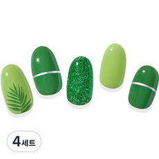 힙칙 네일드 잇 세미 큐어 젤 네일 스트립 세트, 써머 포레스트, 4세트