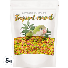 로라펫 앵무새 트로피컬 미니 라운드 펠렛 중소형, 5개, 400g