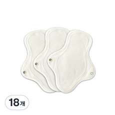 eechae 素色棉布衛生棉, 1入, 18個, 中型