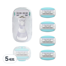 Doruko Shai 奶油迷你女士剃須刀套組, 5套, 剃須刀本體 + 剃須刀片 6p + 外殼