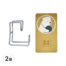 E.dot可愛動物臉盆掛勾架 嘟嘟熊, 2個