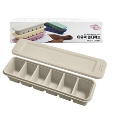 Silicone Story 韓國製造 嬰幼兒用 雙重密封 白金矽膠 副食品保存方塊容器 6格, 粉彩奶油, 180ml, 1個