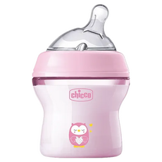 Chicco 天然母感2倍防脹PP奶瓶 小單孔 0m+, 粉色, 150ml, 1個