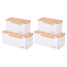 Market Plan 木紋上蓋延長線收納盒2件組, 2套, 白色