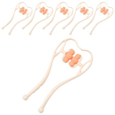 PDS 生活辦公必備頸椎按摩器手夾手動按摩器, B橙, 6個