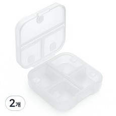 Bior 營養品分裝迷你透明藥盒 7.8 x 7.8 x 3.5 cm, 2個