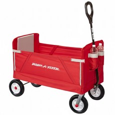 RADIO FLYER 摺學家三合一折疊旅行拖車 橡膠胎, 紅色, 1個