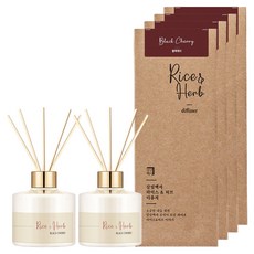 살림백서 라이스 앤 허브 디퓨저, 블랙체리, 200ml, 8개