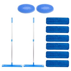 CleanMate 超細纖維拖把 40cm + 拖布 3入 + 清潔刷套組, 2套