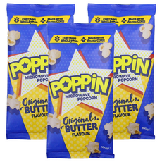POPPiN 微波爆米花 原味奶油香, 100g, 3個