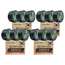 신흥 국산 대용량 라바 청면테이프 48mm X 25M 검정, 12개