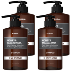 KUNDAL 昆黛爾 蜂蜜澳洲堅果香氛洗髮精 White Musk, 500ml, 4瓶