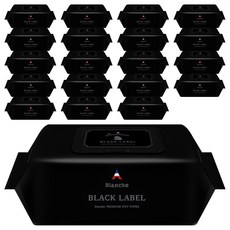블랑슈 프리미엄 블랙 라벨 아기물티슈 캡형, 76g, 72매, 20개